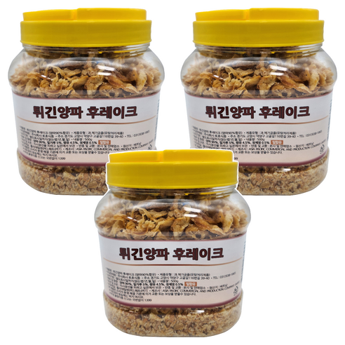 튀긴양파 후레이크, 500g, 3개