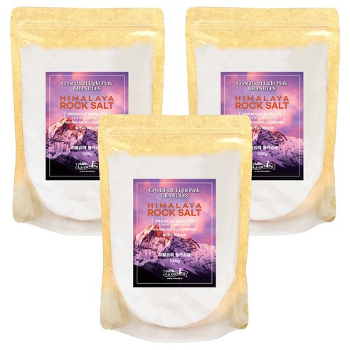 라쿠진 히말라야 핑크소금 fine, 1kg, 3개