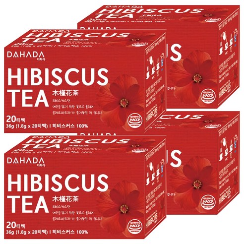 다하다 히비스커스티 20p, 1.8g, 20개입, 4개