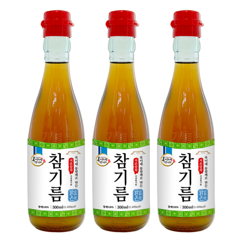 복이네먹거리 통깨로 만든 저온압착 순한맛 맑은 참기름, 300ml, 3개