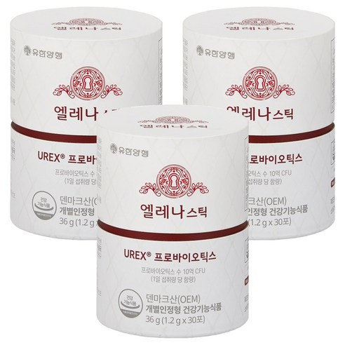 엘레나 스틱 UREX 프로바이오틱스 분말형 질건강 유산균 30p, 36g, 3개