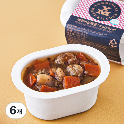 얌이밀 새우버섯볶음, 100g, 6개