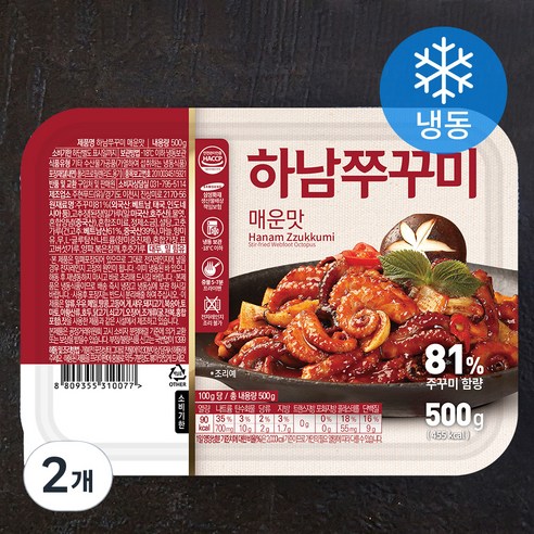 하남쭈꾸미 매운맛 (냉동), 500g, 2개