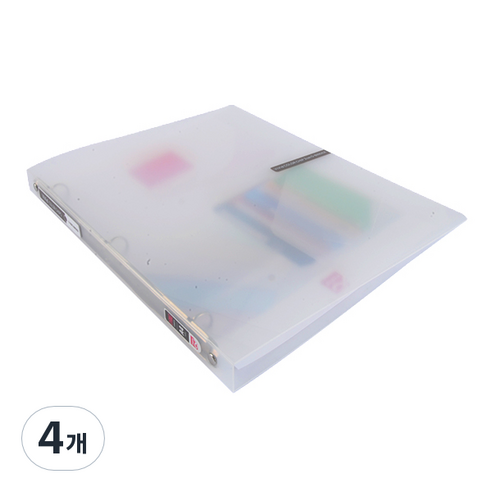 알파 비비드 컬러칩 O링바인더 A4 3공 2cm, 투명, 4개