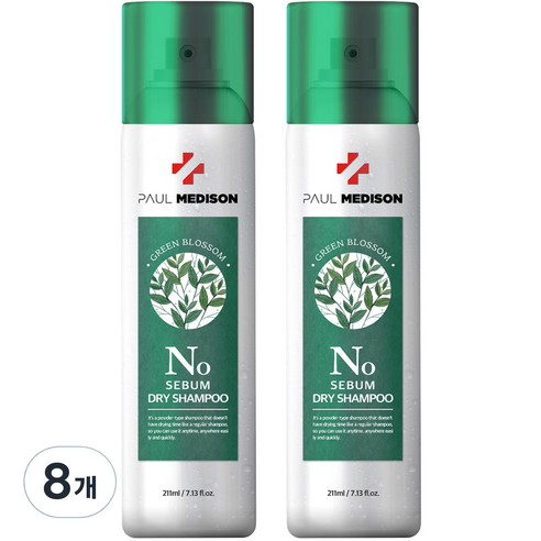 폴메디슨 시그니처 노세범 드라이 샴푸 그린블라썸향, 211ml, 8개