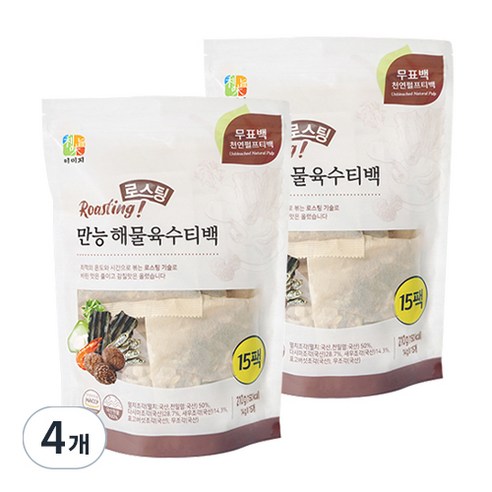 석하 로스팅 만능해물육수티백 15p, 210g, 4개