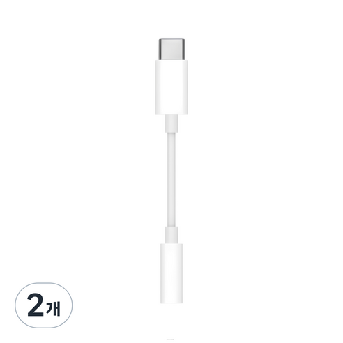 Apple 정품 USB C to 3.5mm Headphone Jack Adapter, 화이트, 2개