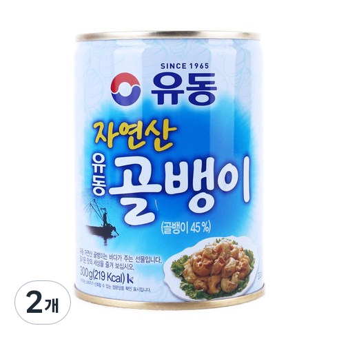 유동 자연산 골뱅이 통조림, 300g, 2개