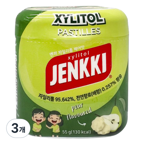 옌끼 자일리톨 페어맛 캔디, 55g, 3개