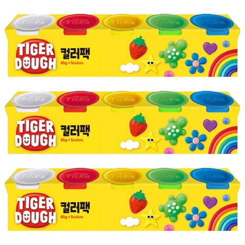 마이리틀타이거 도우 클레이 컬러팩, 3개, 혼합색상