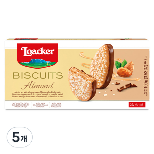 로아커 초코비스킷 아몬드, 100g, 5개
