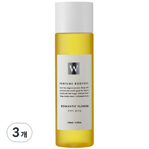 화이트센트 향기좋은 모이스처 마사지 바디오일 로맨틱플라워, 120ml, 3개