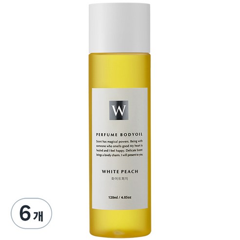 화이트센트 향기좋은 모이스처 마사지 바디오일 화이트피치, 120ml, 6개