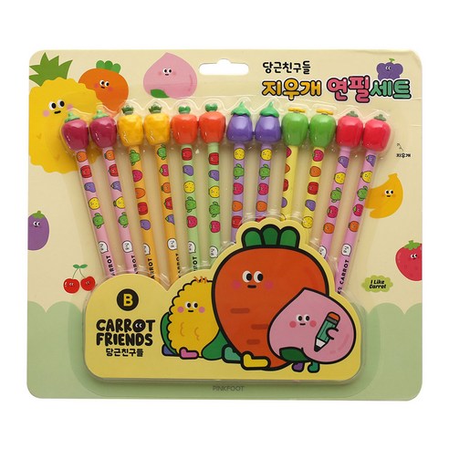 PINKFOOT 鉛筆 鉛筆 書寫工具 書寫用品 鉛筆橡皮擦 胡蘿蔔 胡蘿蔔鉛筆