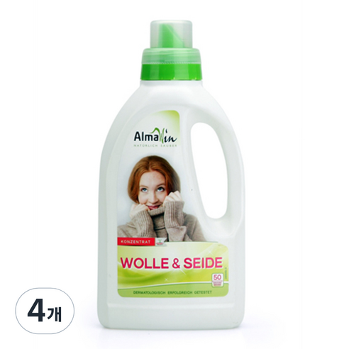 알마윈 울 & 실크 전용 세탁 세제 본품, 750ml, 4개