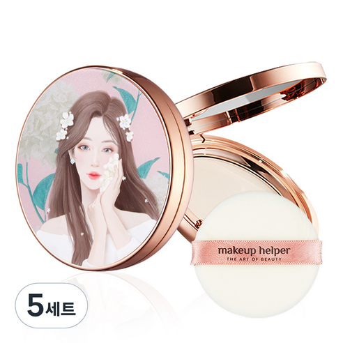 메이크업헬퍼 아트 팩트 오리지널 프로피니쉬 팩트파우더 스위트소피아 23g + 퍼프 세트, 21호 라이트핑크, 5세트