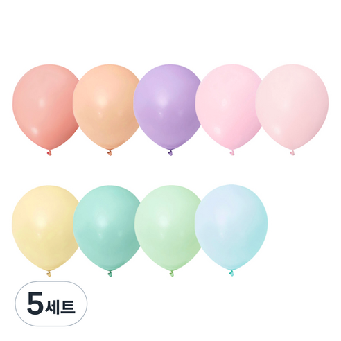 마카롱 풍선 30cm 50p 세트, 혼합색상, 5세트