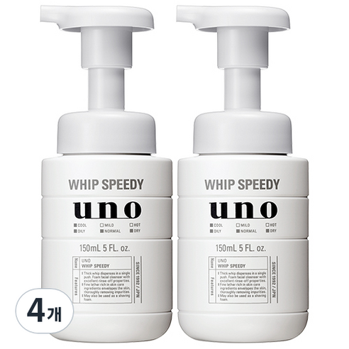 우노 휩 스피디 클렌징폼, 150ml, 4개
