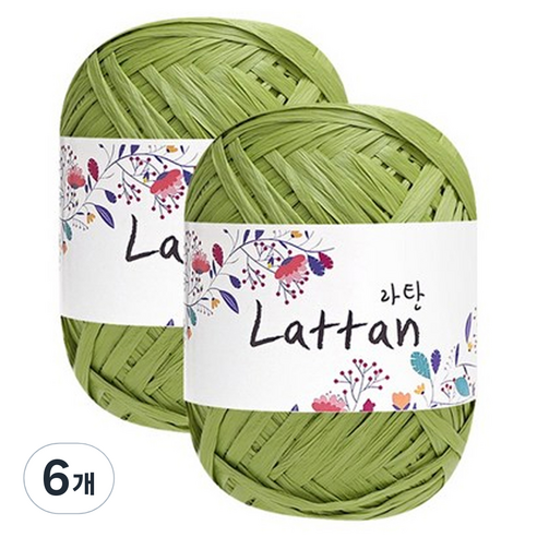yarna 라탄 2볼 라피아실 40g, 25번(무광), 6개