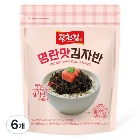 광천김 명란맛 김자반, 60g, 6개