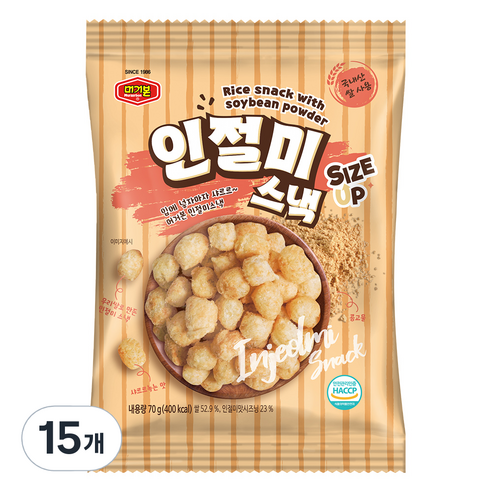 머거본 인절미스낵, 70g, 15개