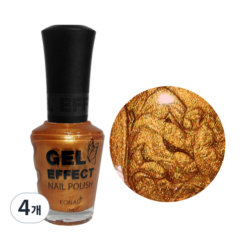 코나드 젤이펙트 네일 폴리쉬, 골드 펄, 15ml, 4개