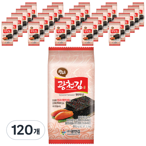 광천김 광천 밥도둑 명란알김, 48g, 10개