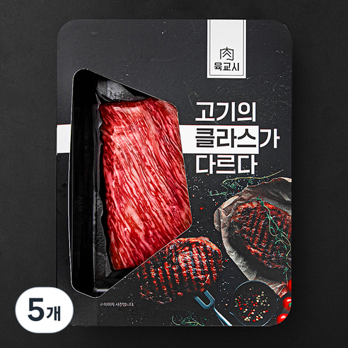 육교시 한우 미절단 양지 1++등급 (9) 국거리용 (냉장), 200g, 5개