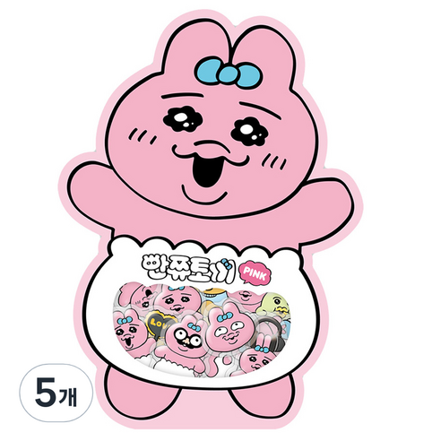 도티도그 빤쮸토끼 조각스티커, PINK, 5개