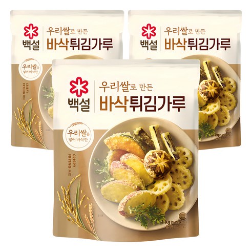 백설 바삭 튀김가루, 1kg, 3개