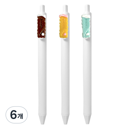 큐티 파츠 쿠키 젤펜 0.5mm, 랜덤발송, 6개