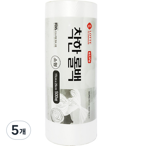 롯데 이라이프 착한 롤백 17 x 25 cm 500p, 소(S), 500개, 5개