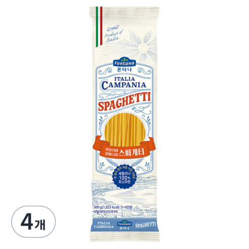 폰타나 이탈리아 캄파니아 스파게티, 500g, 4개