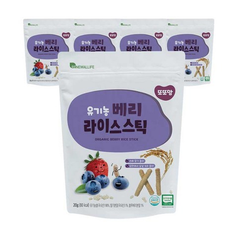 또또맘 유기농 쌀떡과자 20g, 백미, 6개입