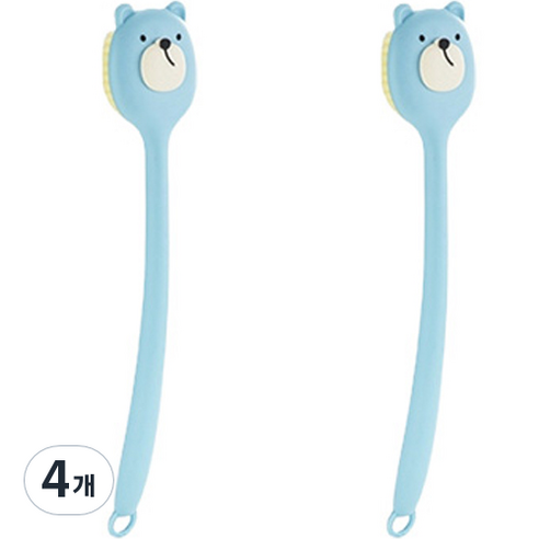 지비비 곰돌이 바디 브러쉬 등드름 샤워솔, 블루, 4개, 1개입
