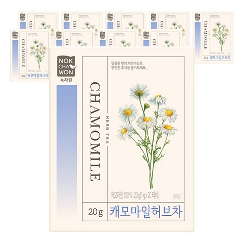녹차원 캐모마일 허브차 20p, 1g, 20개입, 10개
