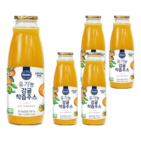 자연원 유기농 감귤 착즙 주스, 980ml, 5개