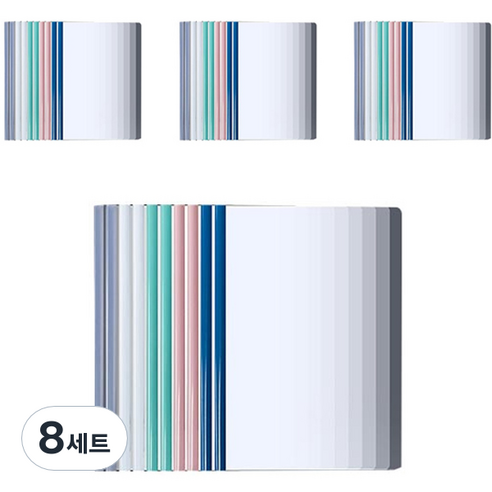 에이비엠코리아 쫄대 A4 화일 컬러 10p 세트, 혼합색상, 8세트