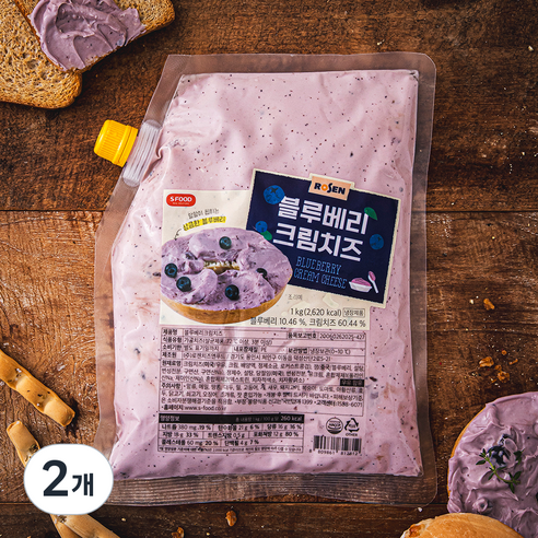 로젠 블루베리 크림치즈, 1kg, 1개입, 2개
