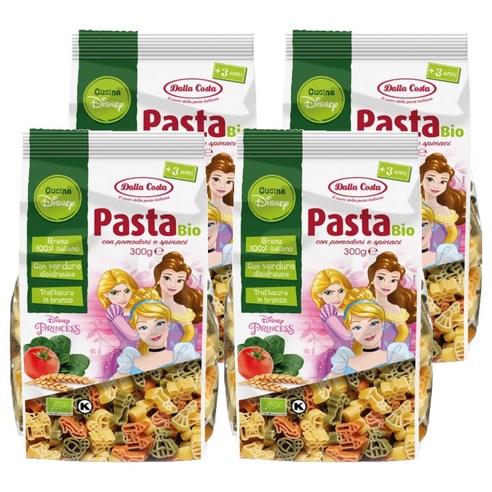 달라코스타 디즈니 프린세스 토마토 시금치 파스타, 300g, 4개