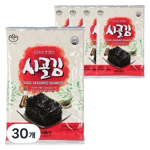 시골 시골김 전장김, 20g, 30개