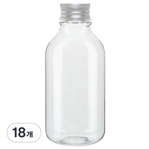 병도매닷컴 ARB520 투명 음료용기 알루미늄 실버캡, 520ml, 18개