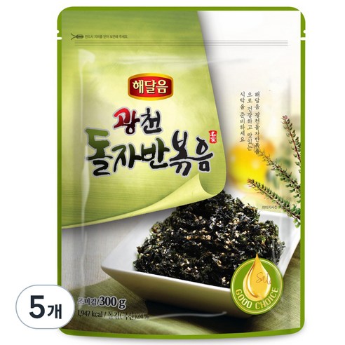 해달음 광천 조미김 돌자반볶음, 300g, 5개