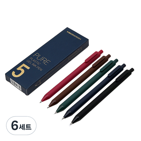 카코 퓨어 빈티지 젤펜 0.5mm 5종 세트, 6세트