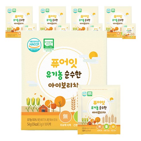 퓨어잇 유기농 순수한 아이보리차, 보리차, 54g, 5개