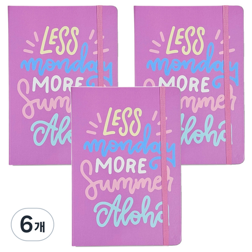 빅드림 A5 밴딩 Less 먼데이 다이어리, 핑크, 6개