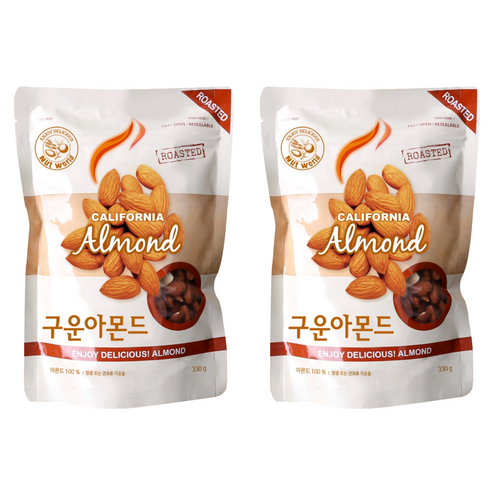 구운아몬드, 330g, 2개