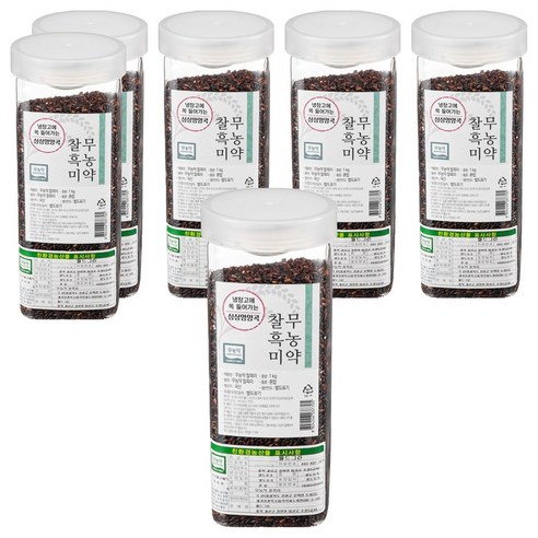 월드그린 싱싱영양통 무농약 검정 찰흑미, 1kg, 6개