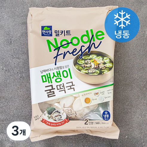 면사랑 매생이굴떡국 밀키트 2인분 (냉동), 560g, 3개