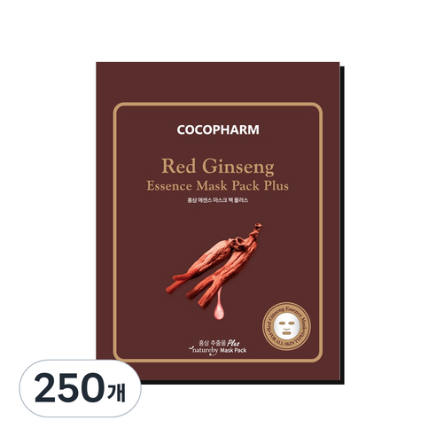 COCOPHARM 에센스 마스크팩 플러스 홍삼 25g, 250개, 1개입